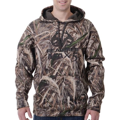 And Mossy Oak Mens Camo Performance Pullover Fleece Hoodie