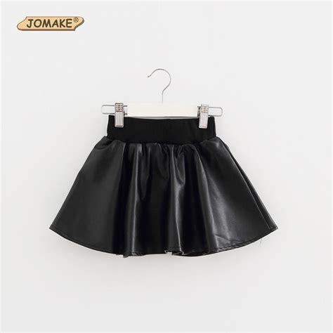 Юбки для девочек модные изделия из искусственной кожи кофта эластичная резинка на талии юбка