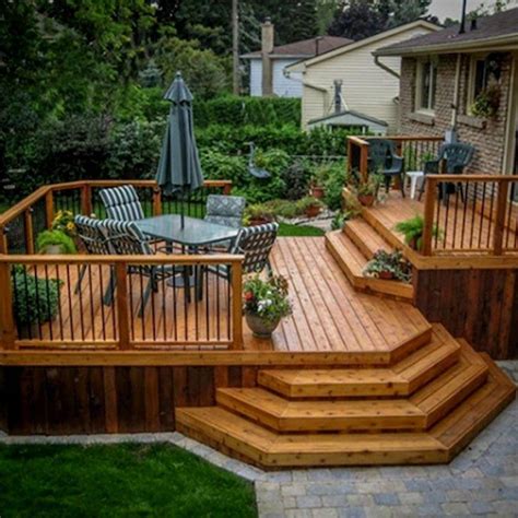 Give your boring patio some life with some easy peasy diy stencils! 12 Beautiful Raised Deck Designs you should try for your outdoor space | Deck Design Ideas Desi ...