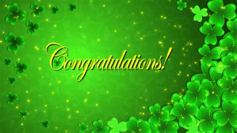 Congratulations Animation Flowers On Green Background Stock Footage