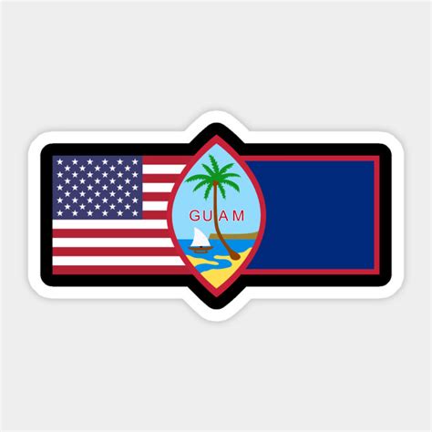 Guam national flag collection, eight versions of guam vector flags. Guam Seal And Flag & American Flag - Guam - Sticker ...