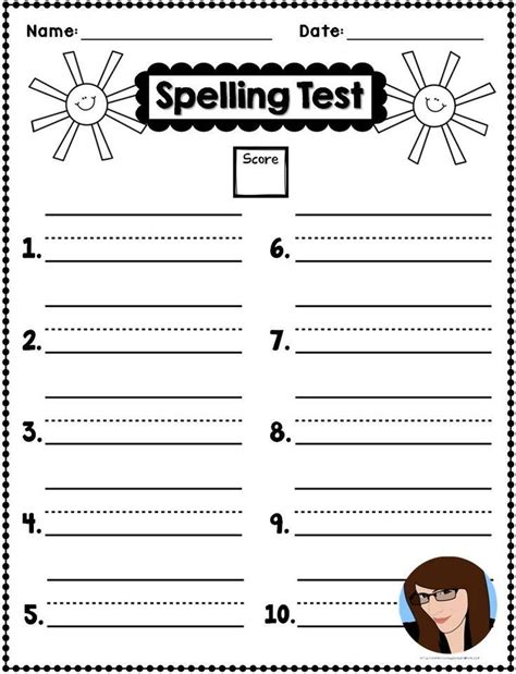Freebie Spring Spelling Test Templates First Grade Spelling