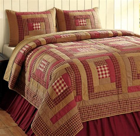 Williamsport plaid by woolrich $170.60 to $196.85 sale! Goldie Wine and Khaki Tan Log Cabin 3 Piece King Country ...