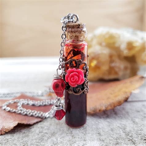 Blood Jewelry Blood Vial Necklace Crystal Vial Necklace Etsy Uk