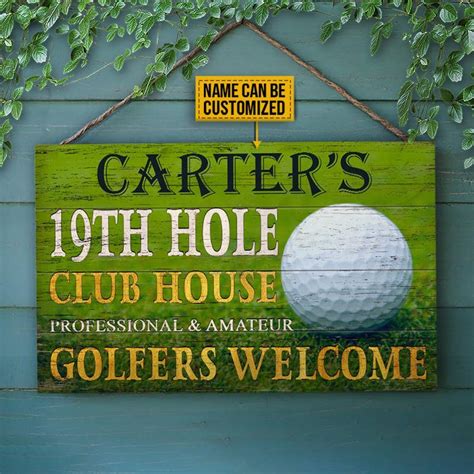 19th Hole Golf House Golfers Welcome Golf Sign Golf Etsy