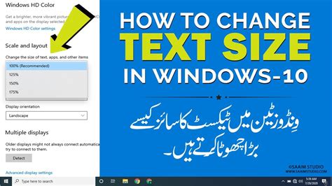 How To Change Text Size In Windows Youtube