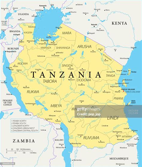 Karte Von Tansania Vektor Stock Illustration Getty Images