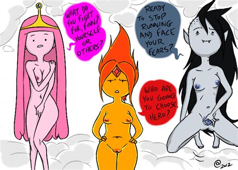 Rule 34 Atsign Adventure Time English Text Flame Princess Inviting Marceline Nude Princess