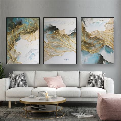 3 Pieces Original Acrylic Painting On Canvas Frame Abstract Painting