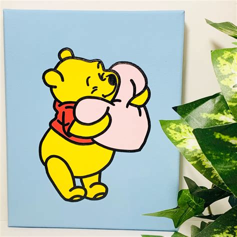 Painting Pooh Bear Acrylic Canvas Art And Collectibles Acrylic Pe