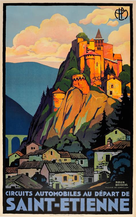 Roger Broders Original Vintage Art Deco Travel Poster By Broders For Thonon Les Bains Plm Rail