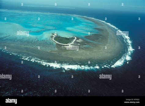 Aerial View Of Coral Reef And Atoll Hawaii Stock Photo Alamy