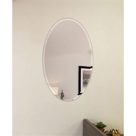 Fab Glass And Mirror 24 In X 36 In Oval Beveled Polish Frameless Wall