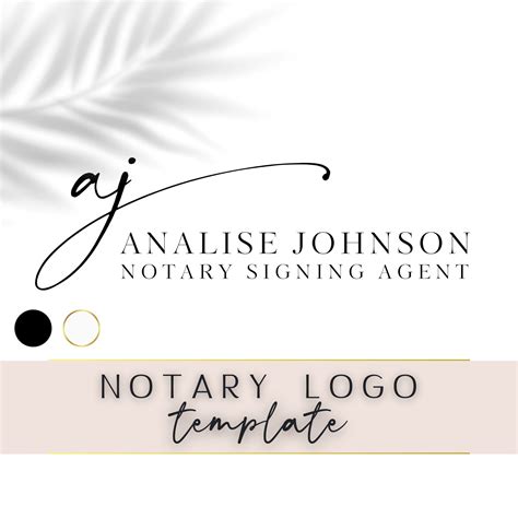 Editable Notary Logo Template Notary Signing Agent Logo - Etsy | Notary