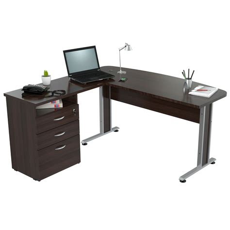 Inval Curved Top L Shape Computer Desk And Reviews Wayfairca