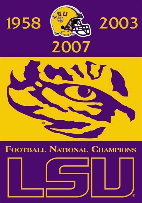 The Lsu Football Logo Is Shown In Purple Yellow And Orange With An