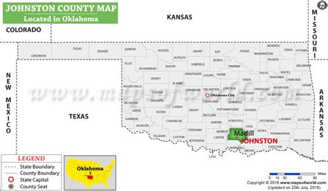 Johnston County Map Oklahoma