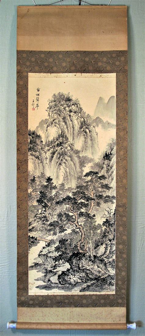 Beautiful Chinese Paintings Vintage Chinese Scroll Painting Old Pines