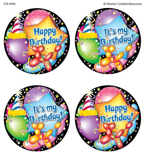 Happy Birthday Wear Em Badges Tcr4496 Teacher Created Resources