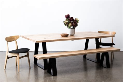 Shop with afterpay on eligible items. Solid Victoria Ash Dining Table With Angled Black Leg ...