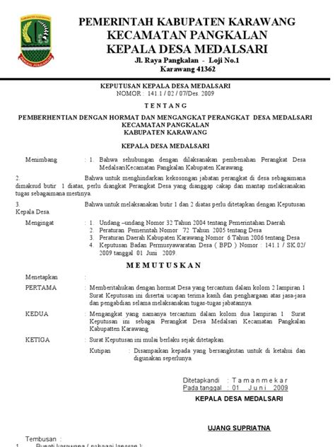 Jika anda bekerja di salah satu perusahaan, maka sebisa mungkin tentu anda akan berusaha untuk bekerja dengan baik, bukan? Contoh Surat Keputusan Badan Permusyawaratan Desa - Contoh ...