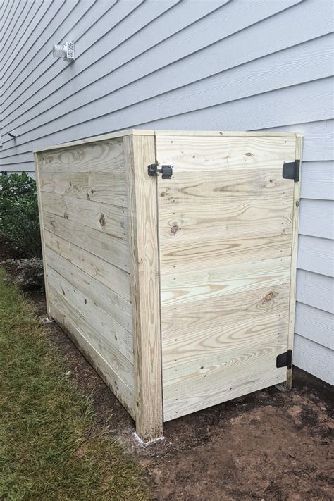 Diy Garbage Can Enclosure Hide Your Trash Cans Outdoors Pine And