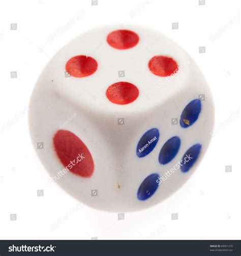 Single Dice Isolated On A White Background Stock Photo 69001279