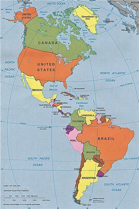 A Map Of North And South America