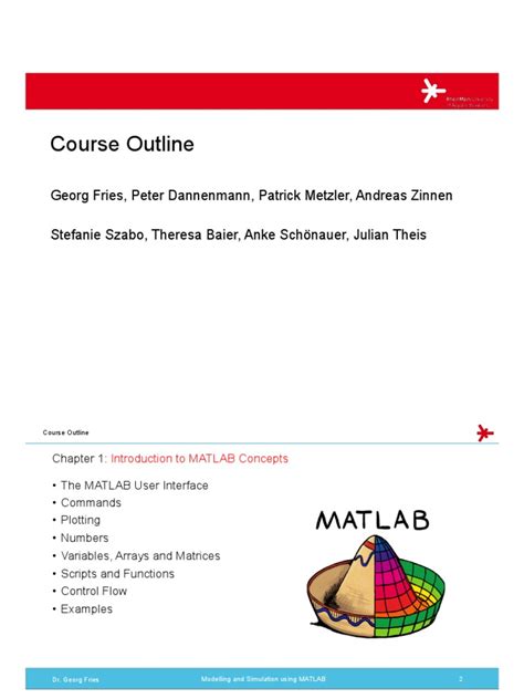  to understand the general overview and the fundamental components of a computer system  to understand computer system operations. Course Outline.pdf | Matlab | Simulation