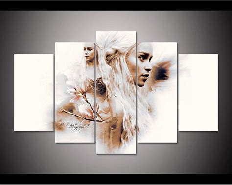 5 Panel Game Of Thrones Daenerys Targaryen Wall Art Canvas Panel Print