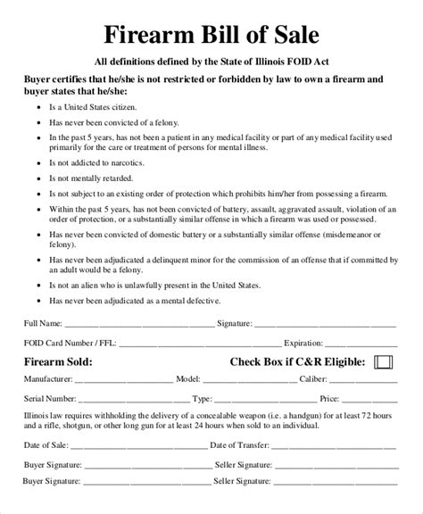 Free Sample Bill Of Sale Forms For Gun In Pdf Ms Word Hot Sex Picture
