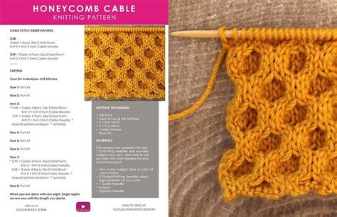 In this video amy jo demonstrates the knits cool knitting studio toy. How to Knit the Honeycomb Cable Stitch by Studio Knit ...