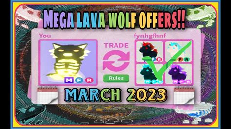 Current Mega Lava Wolf Offers 🗓️ March 2023 Adoptme Roblox Youtube