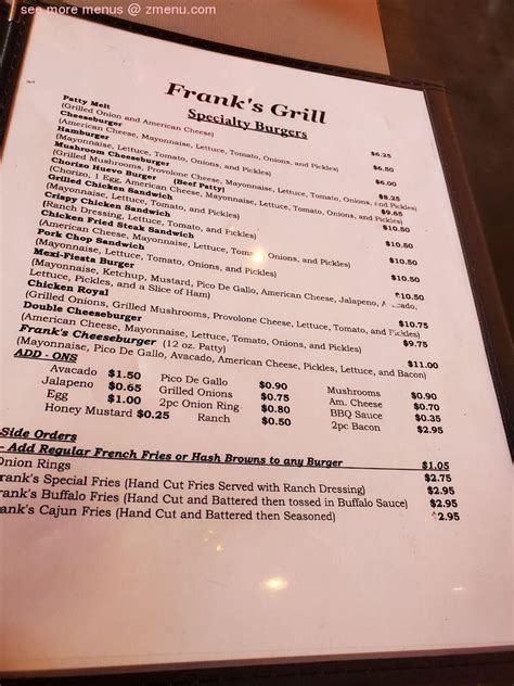 Online Menu Of Franks Grill Restaurant Houston Texas 77087 Zmenu