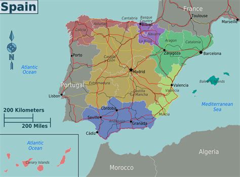 La réponse à la définition : Carte régions Espagne couleur, Carte des régions de l ...