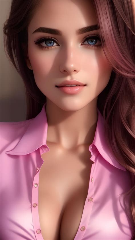 Portrait Of A Stunning Babe In Revealing Pink Shirt Beautiful Gorgeous