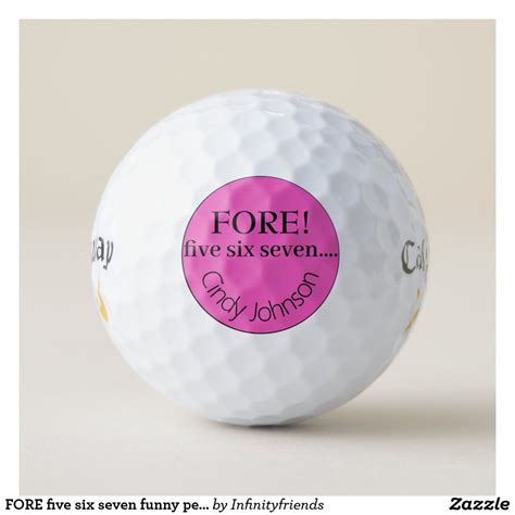 Fore Five Six Seven Funny Personalized Golf Balls Ladies Golf Ts