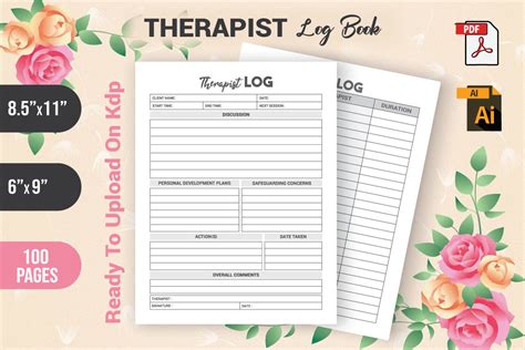 Therapist Log Book Journal Kdp Graphic By Mi Craft Shop · Creative Fabrica