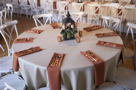 Guest Table For A Rose Gold And Ivory Wedding In Mt Clients Lindsy