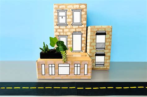 Make A Cardboard Box City Neighborhood Barley And Birch