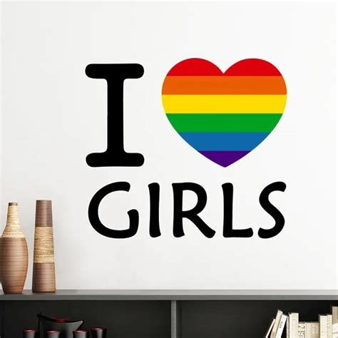 lgbt rainbow gay lesbian transgender bisexuals support i love girls flag illustration wall