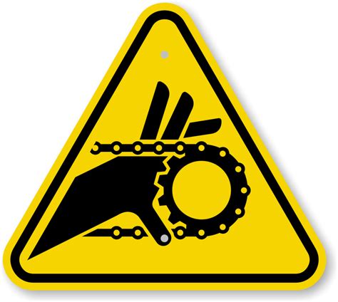 Iso Hand Entanglement Chain Drive Warning Sign Symbol Sku Is