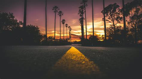 Road In City During Sunset 4k Hd Wallpapers Hd Wallpapers Id 31584