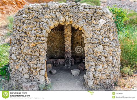 Stone Age Sapiens Old House On Crete Island Stock Photo