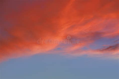 Red Orange Clouds In Dramatic Sunset Sky Stock Photo Image Of