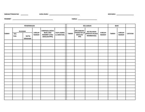 Üedarkan buku teks spbt kepada murid yang layak. Borang Buku Stok SPBT