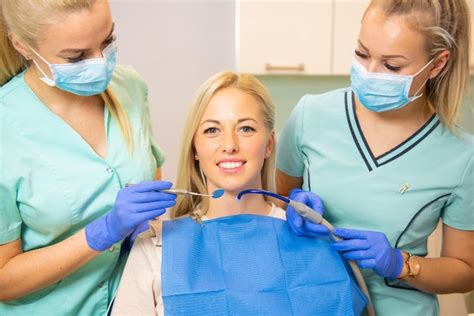 Premium Photo Female Patient Visiting Dentist Office Ready For Dental