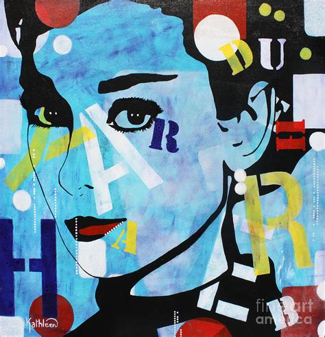 Original Audrey Hepburn Portrait Pop Art Portrait Acrylic Painting By