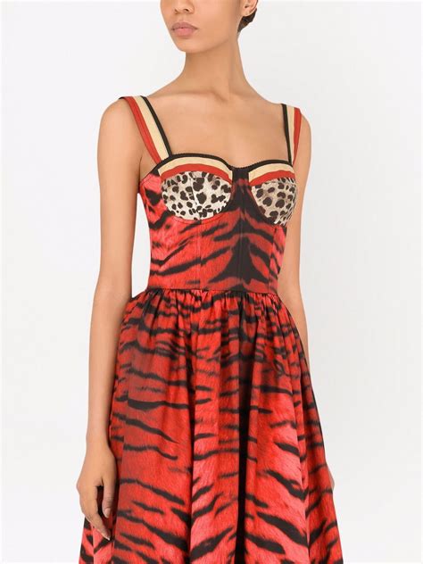 Dolce Gabbana Tiger Print Sleeveless Dress Farfetch