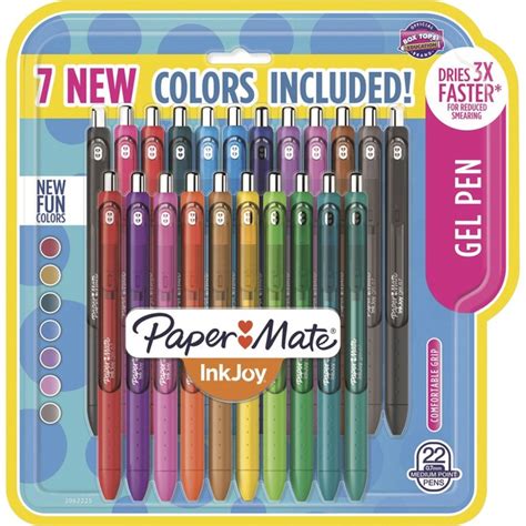 paper mate inkjoy assorted color gel pens 0 7 mm pen point size assorted gel based ink 22 pack